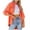 Orange, variant on IROINNID Women's Denim Jacket Solid Color Long Sleeve Leisure Turndown Long Sleeve Hoodless Casual Outerwear Jackets Loose Coat, Pink