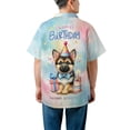 thumbnail image 5 of Happy Birthday Cute Puppy German Shepherd with Cake Gifts Party Hat Hawaiian Shirt Breathable Summer Unisex Merch Alsatian Dog Lover Gifts - 00029, 5 of 6