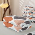 thumbnail image 5 of Castle Fairy Abstract Geometric Quatrefoil Zipper Queen Comforter Set with Fitted Sheet and 2 Pillowcases,Mid Century Grid Motif Zipper Bedding Set,Terracotta Gray Mint,Reversible, 5 of 7