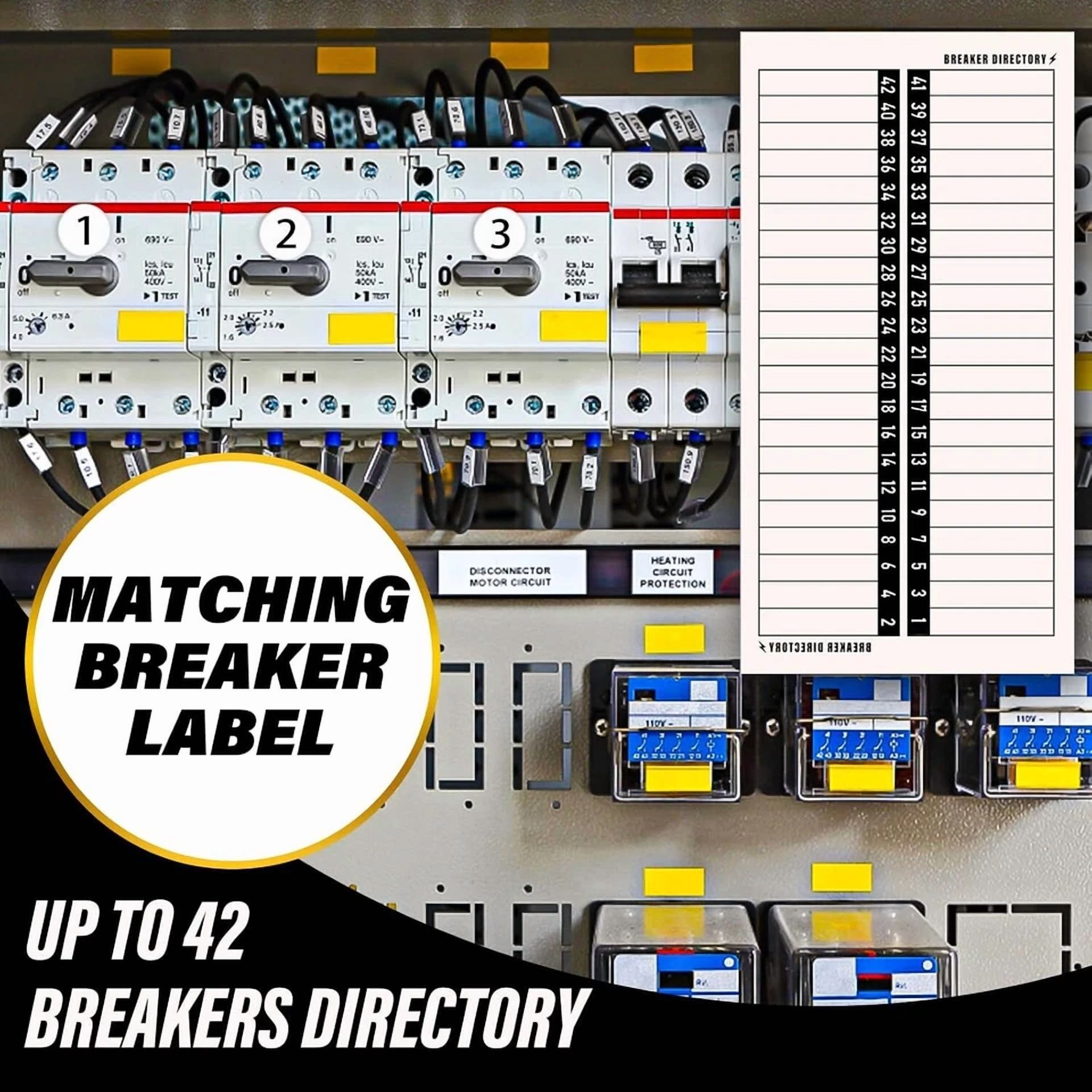 BUTTERFLY- 4 Sheets Breaker Panel Labels Electrical Box Sticker Numbers Reusable Adhesive