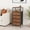 Rustic Brown-4 Drawers, variant on Kelno Nightstand with Charging Station Variable LED Strip End Table with 3 Fabric Drawers USB TypeC Outlets,Black