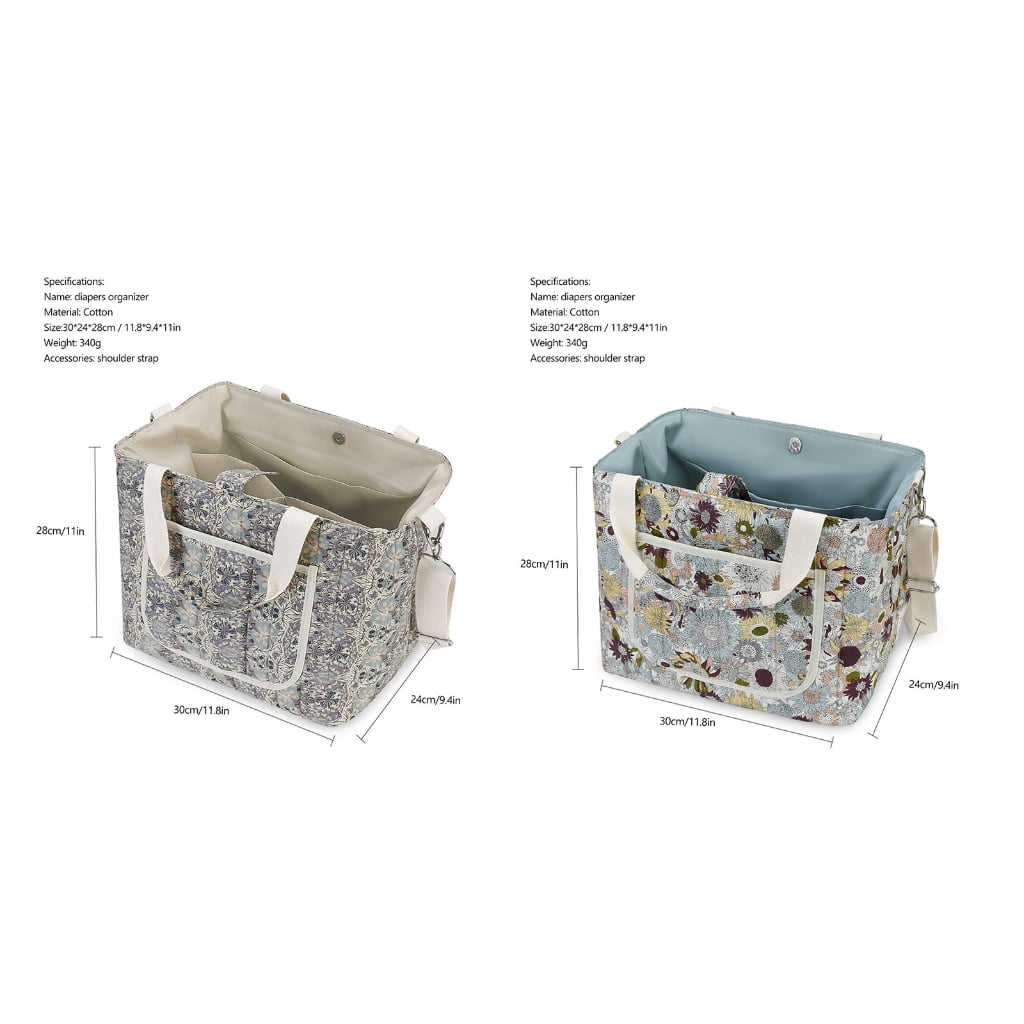 Jesscasday Mom Bag with Flower Pattern Large Capacity Women Diaper Bag Shoulder Bag Handbag Multiple Compartment Splashproof Bag
