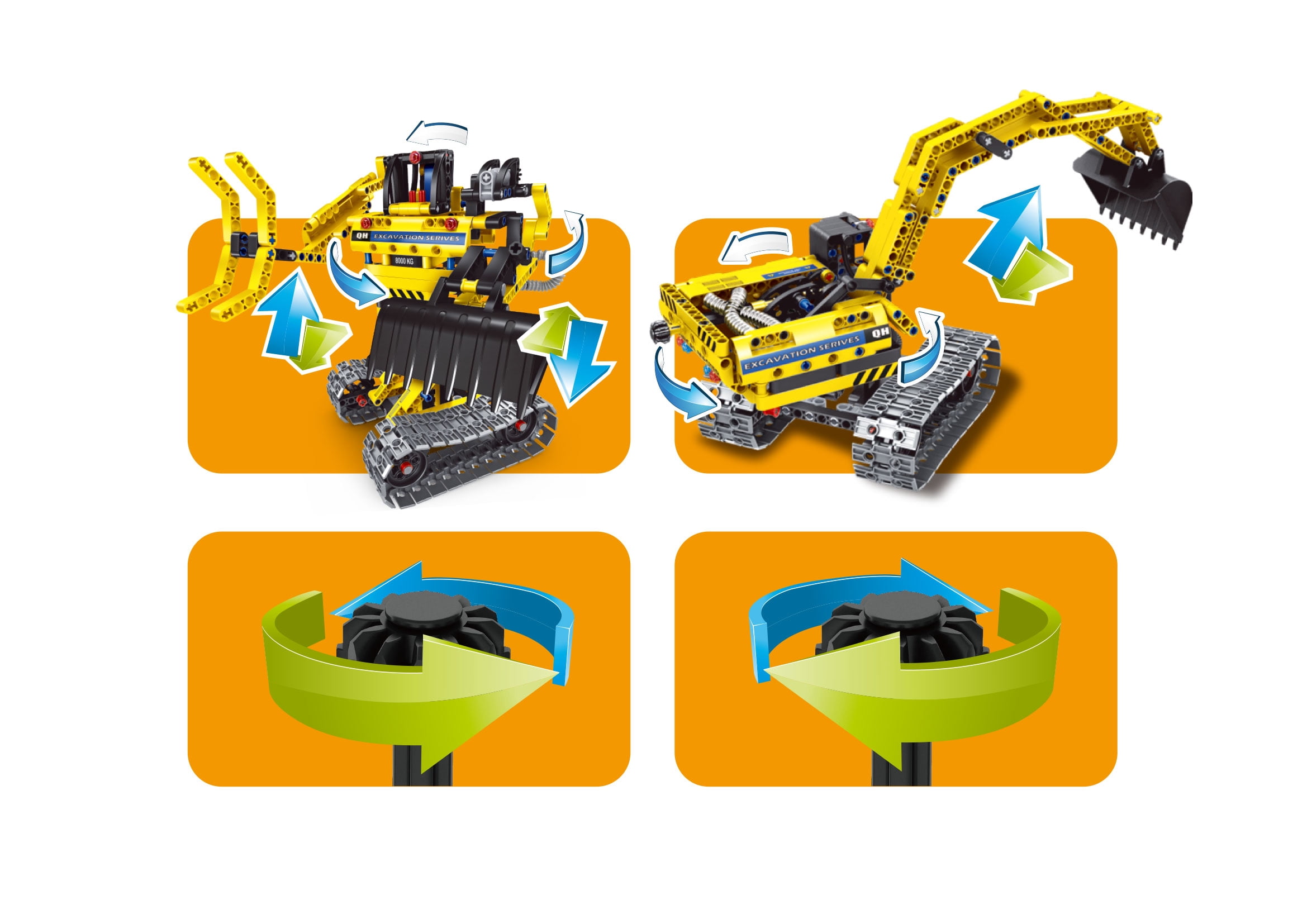 New Building Blocks Bricks Construction Truck Kit STEM Toy (Excavator), 301pcs