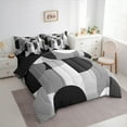 thumbnail image 3 of Castle Fairy Abstract Geometric 7 Pieces Bedding Comforter Set for Women Men,Black Grey Full Bedding Set Lightweight,Vintage Aesthetic Fitted Sheet Flat Sheet,Ultra Soft Home Decor, 3 of 8