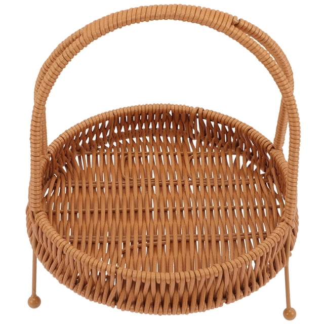 FESTFENDS Para Postres Y Bocadillos Cesta Tejida Imitación Rattan Marrón