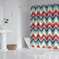 thumbnail image 2 of Colorful Geometric Chevron Pattern Shower Curtain 72"x72" ,Bathroom Decorative Shower Curtains Set with 12 Hooks,Modern Waterproof Washable Shower Curtain, 2 of 6