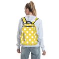 thumbnail image 7 of Fuzoiu Yellow And White Polka Dot Print Lightweight Daypack,Weekender Bag for Men and Women, Travel Backpack with Padded Straps for School, Travel & Work, 7 of 7