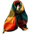 thumbnail image 3 of qolati Womens Wool Blends Scarf Fashion Plaid Tassel Long Scarf Shawls Wraps Winter Warm Blanket Large Scarves 70.87"x25.59", 3 of 6