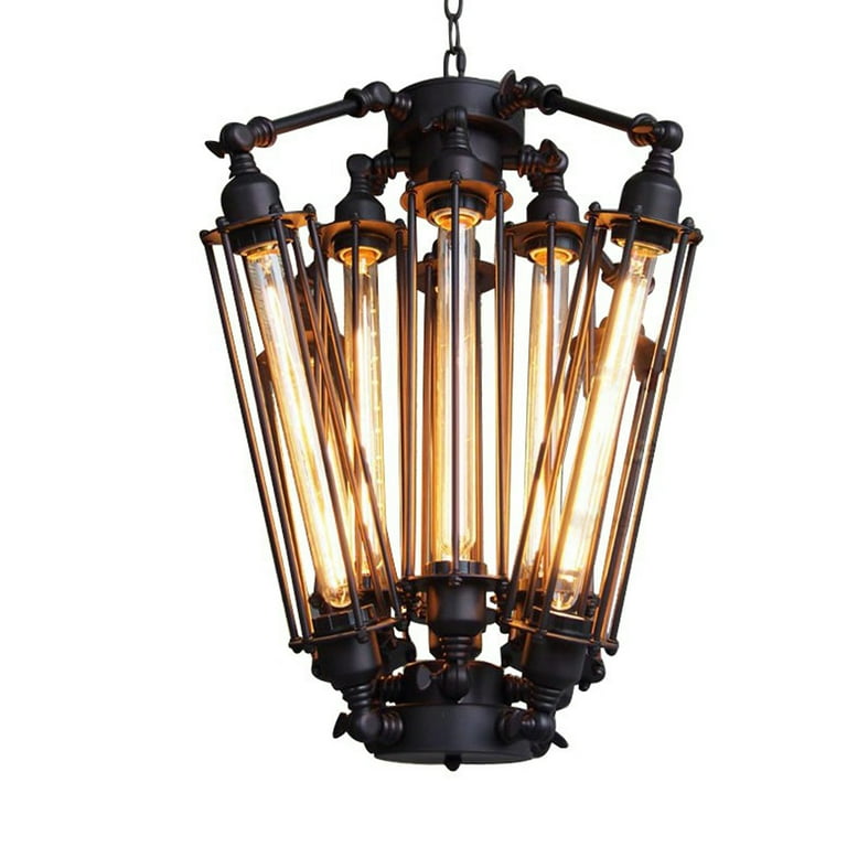 8-light Retro Chandelier Industrial Ceiling Light Dining Room Loft