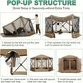 thumbnail image 6 of HOTEEL 12x12 Pop-up Gazebo EZ Set-up Camping Canopy Tent with 6 Mosquito Nettings, Sidewalls, Wind Panels for Shade and Rain for Lawn, Garden, Backyard & Deck, Khaki, 6 of 10