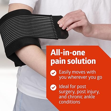 Medline Accu-Therm Gel Wrap Pack, Set of 2 for Ankle, Form Fitting Wrap for Direct Contact