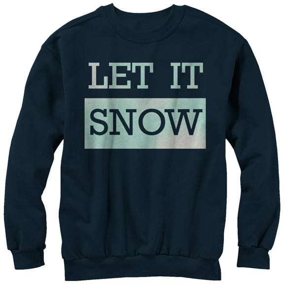 Women's CHIN UP Let it Snow  Sweatshirt Navy Blue Small