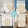 thumbnail image 5 of No Hook Shower Curtain with Snap in Liner, Vintage Yellow Bohemian Pattern Waterproof Bath Curtain Double Layers with See Through Top Window, Classic Boho Art Hotel Shower Curtains 72x72in, 5 of 9