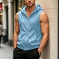 thumbnail image 6 of Sahpxhe Hoodies for Women Athletic Sleeveless Full Zip Lightweight Sweatshirt with Pockets Casual Gym Sports Vest Top Light Blue L, 6 of 9
