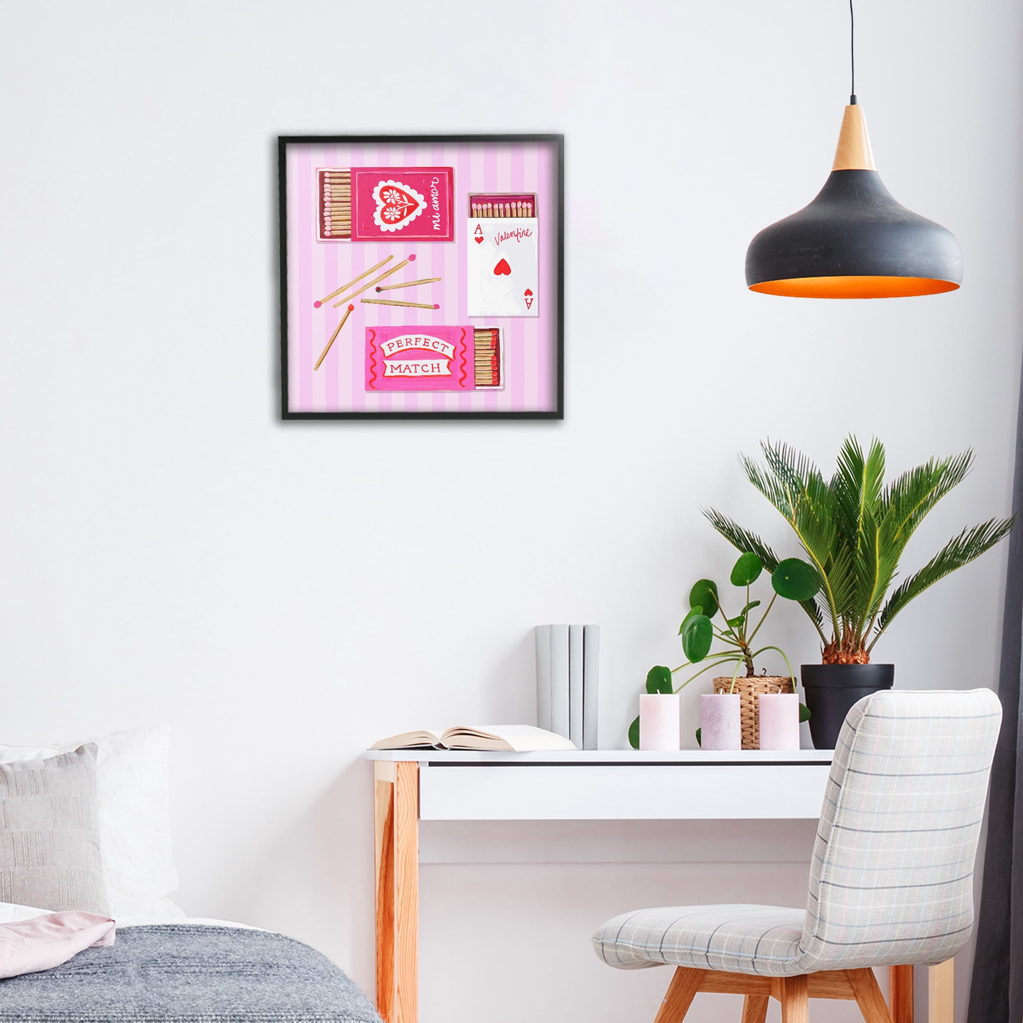 Stupell Industries Romantic Valentine's Matchboxes Black Framed Giclee Art, design by Rachael Reese