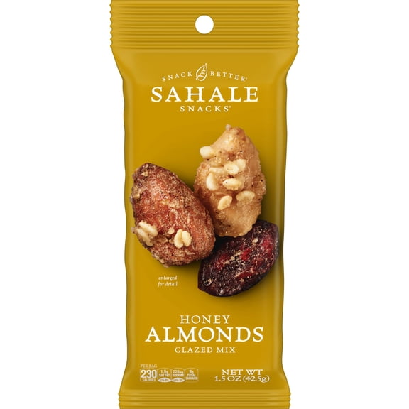 Sahale Snacks Glazed Mix of Honey Almonds, 1.5oz Pouch – Sweet & Savory Nut Blend, Gluten-Free, Non-GMO