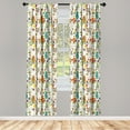 thumbnail image 3 of Ambesonne Birthday Curtains, Event Cartoon, Pair of 28"x95", Multicolor, 3 of 5