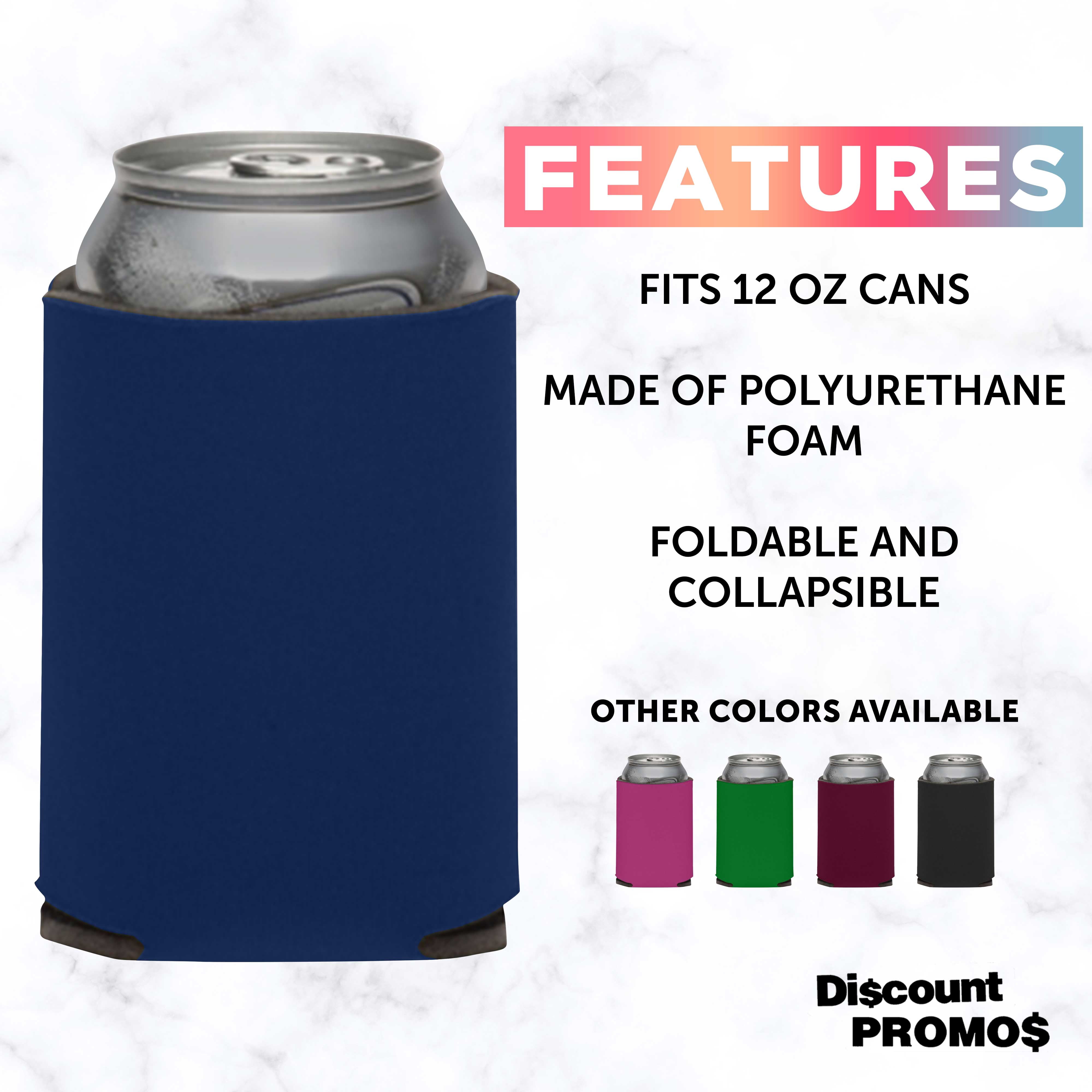 Collapsible Couple Wedding Can Coolers Set of 10, Bulk Pack - Keeps Your Drink Cooler, Great for Beer, Soda, Other Beverages - Navy Blue