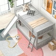 thumbnail image 3 of Twin Bed Frame, Twin Size Bed Frame,Twin over Twin Bunk Bed with Convertible Slide and Ladder, Gray(Old SKU: SM000213), 3 of 11