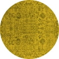 thumbnail image 1 of Ahgly Company Indoor Round Oriental Yellow Industrial Area Rugs, 7' Round, 1 of 4