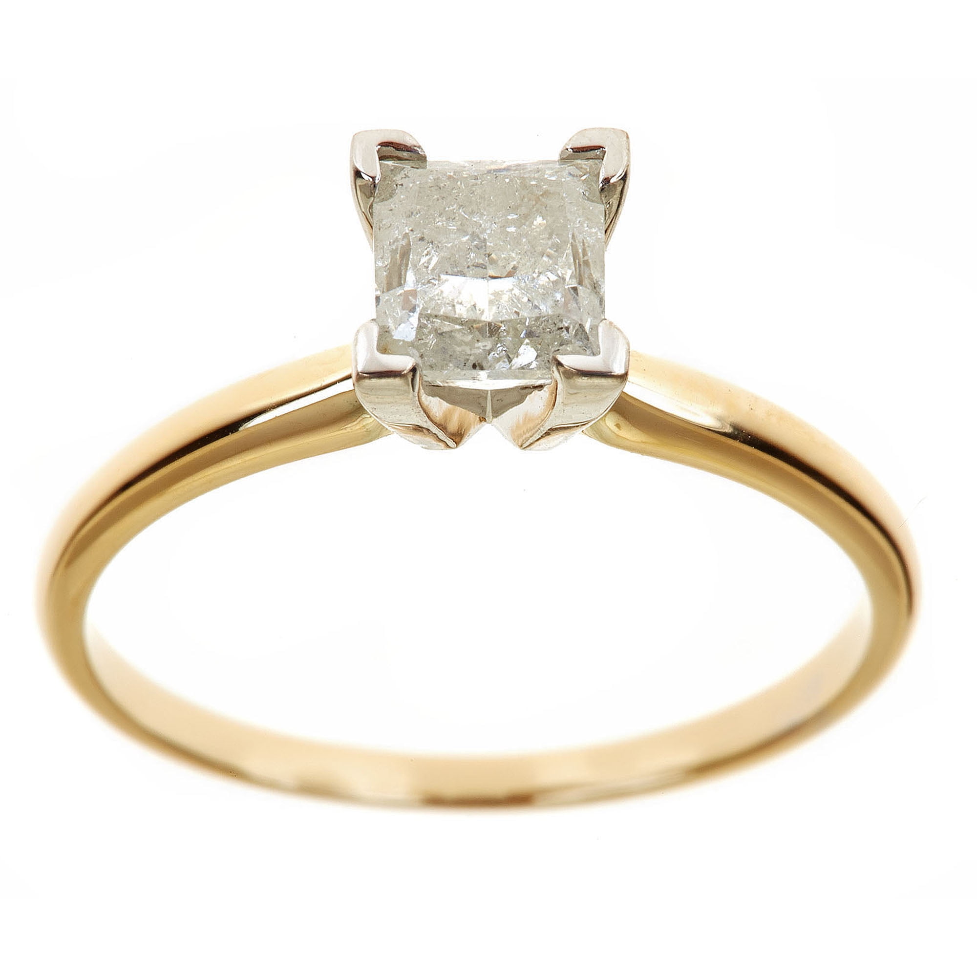 1.5 Carat T.W. Princess White Diamond 14kt Yellow Gold Solitaire Ring, IGL certified by Generic