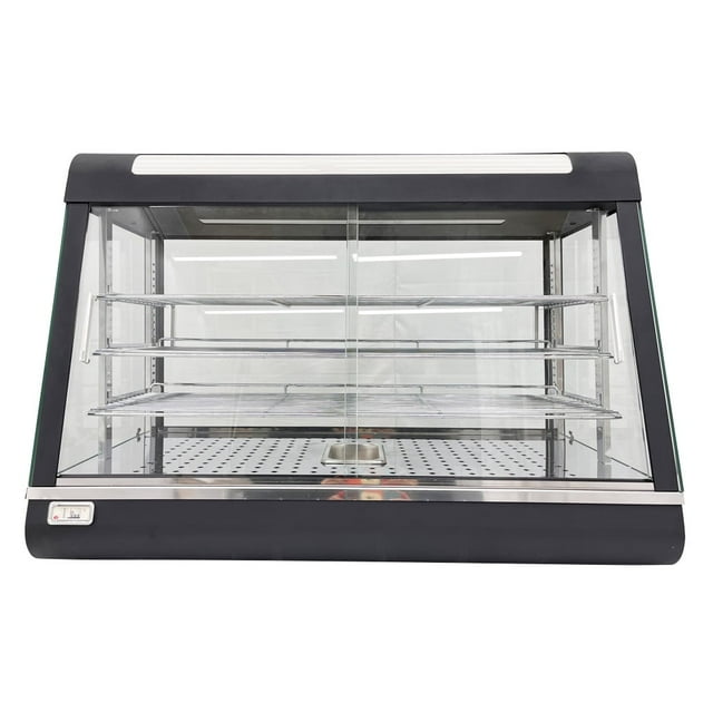 35" Commercial Desktop Food Display Warmer Egg Tart Pizza Heating Insulation Cabinet Three-layer