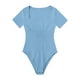 thumbnail image 4 of Body de mujer con cuello cuadrado y canalé - Ropa de yoga sin espalda, material de poliéster, diseño sexy para la playa/vacaciones, tallas S-L (detalles de busto/longitud), 4 of 6