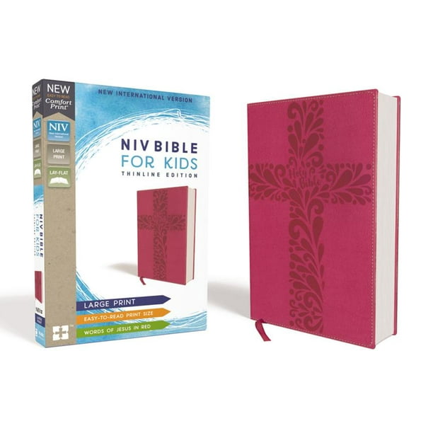Niv, Bible for Kids, Large Print, Leathersoft, Pink, Red Letter
