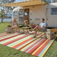thumbnail image 2 of BERTHMEER 8'x10' Outdoor Rugs on Sale Clearance Waterproof Patio Rugs Plastic Straw Rugs for Camping Porch Deck RV Rugs outside，Multi-color, 2 of 4