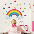 thumbnail image 1 of Pegatina de pared de arcoíris, mariposa colorida, conejo, elefante, Animal, nube de arcoíris, pegatina DIY para dormitorio de niños, habitación de bebé, invitados, 1 of 5