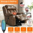 thumbnail image 3 of Large Power Lift Recliner Chair with Massage and Heat for Elderly, Lay Flat Sleeping Recliner Sofa , Breathable Leather with Wide Seat, USB Ports, 2 Cup Holders (Ochre), 3 of 9