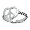 thumbnail image 3 of Stackable 925 Sterling Silver Oxidized Platinum Plated Peace Women Valentines Day Gifts Ring, 3 of 4
