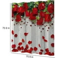 thumbnail image 3 of Valentine''s Day Shower Curtain, Romantic Red Hearts Valentines Day Shower Curtain Bathroom Decor, Red Rose Flowers Valentines Shower Curtain Waterproof Fabric Shower Curtain with Hooks, 3 of 5