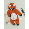 thumbnail image 3 of GXFC Infant Boys Girl Halloween Fox Romper Hoodie Newborn Long Sleeve Hooded One Piece Jumpsuit Cute Halloween Bodysuit Costume for Toddler Baby 0-18M, 3 of 8