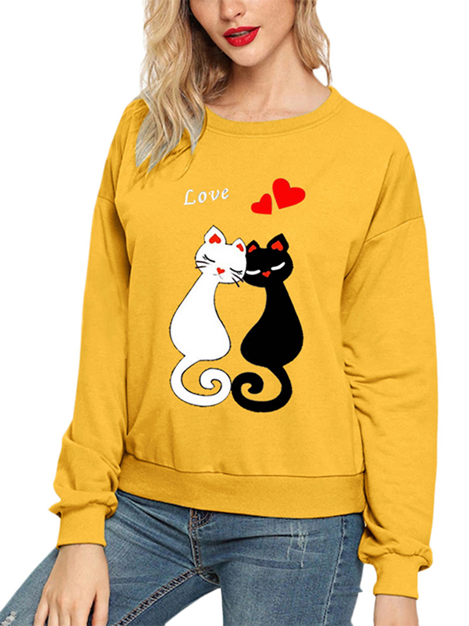 baggy yellow sweatshirt