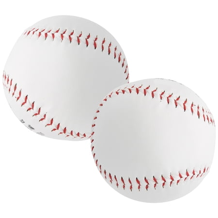 Yajisi 2-Piece 12-Inch Training Softballs Hand-Sewn PU Leather Practice Baseballs For Batting Pitching Catching Equipment (12 inches / 30.48 cm), High-Visibility Yellow Hard Balls For Men Women