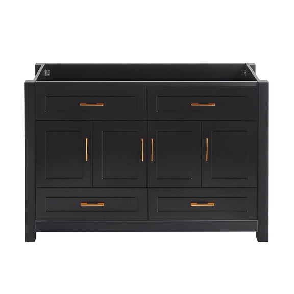 Bathroom Vanity 48" Black Bathroom Vanity.Abundant Storage Cabinet -4 Soft close doors and 4 drawers (excluding the ceramic basin),Vanity With Sink