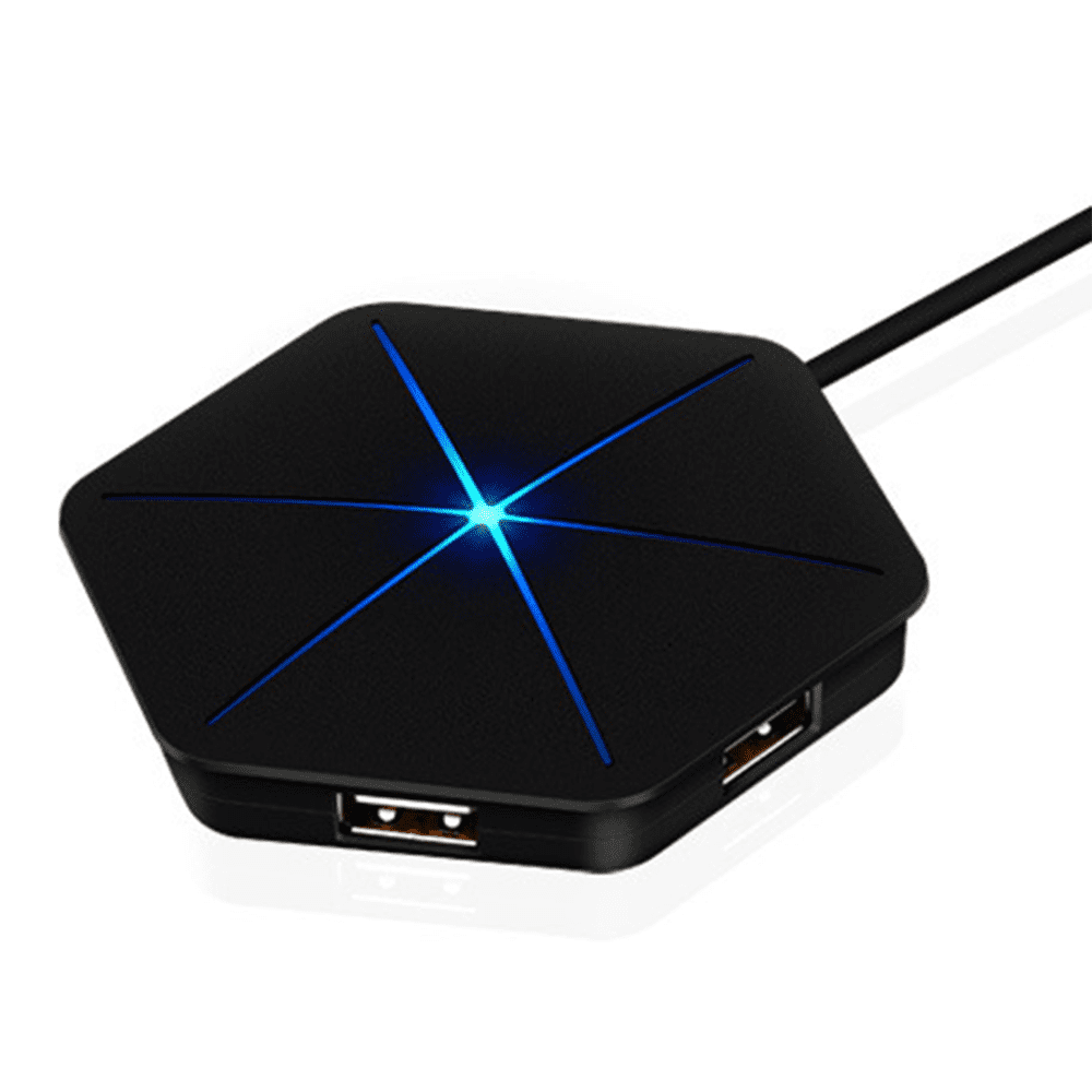 USB Hub 6Port USB 2.0 Hub USB Extension Cable LEDs Extra USB Ports for