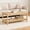 Natural, variant on Rattan Coffee Table, 39 Inch Wood 2 Tier Rectangular Center Table with Storage Shelf for Living Room