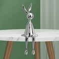 thumbnail image 4 of kurtrusly Sitting Rabbit Ornament Bunny Figurine for Bookshelf Living Room Bedroom Silver S 1Set, 4 of 6