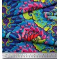 thumbnail image 2 of Soimoi Polyester Crepe Fabric Leaves Artistic Print Fabric by The Yard 42 Inch Wide, 2 of 3