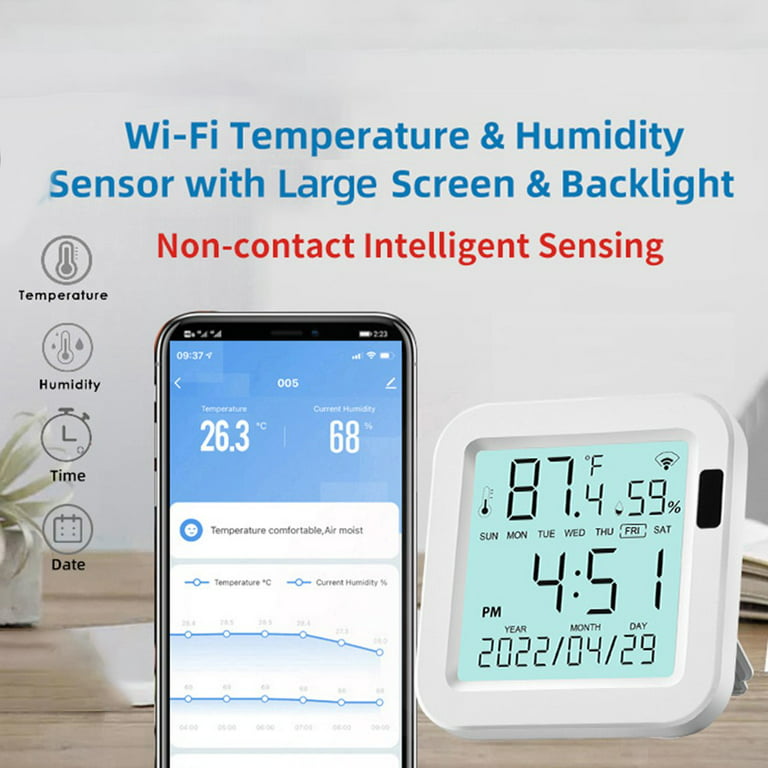 Tuya WiFi Smart Temperature Humidity Sensor Hygrometer Thermometer