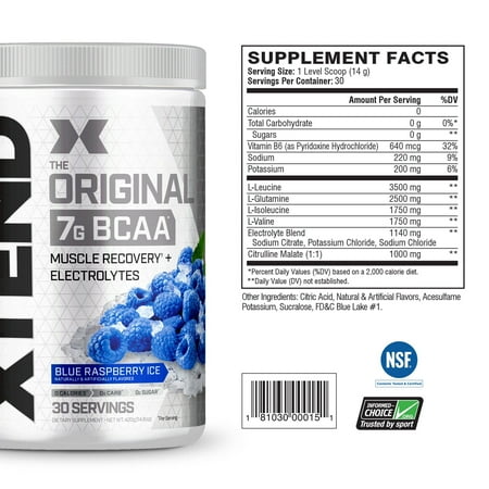 Xtend Original BCAA Post Work Muscle Recovery & Hydration Amino Acids, Watermelon, 30 Servings