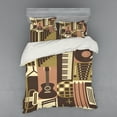 thumbnail image 2 of Ambesonne Music Bedding Set 3 Pcs, Vintage Instruments Doodle, Twin, Taupe Khaki, 2 of 3