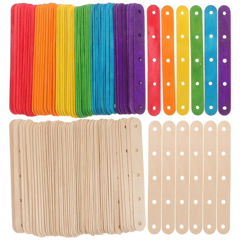 Colored Popsicle Sticks for Crafts - [200 Count] 4.5 Inch Multi-Purpose  Woode
