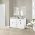 thumbnail image 3 of Gavino 60" Wood Vanity in White with Grain White Composite Stone Top and Mirror, 3 of 12