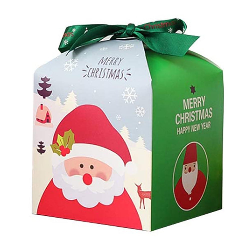 30pcs Christmas Candy Boxes Cookie Apples Baking Bags Kids Xmas Party Gift Boxes 