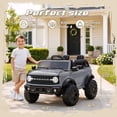 thumbnail image 6 of iYofe Ford Bronco 24V Ride On Car for Big Kids, 2 Seater Power Ride On Toys w/4-Wheel Suspension, Remote Control, Bluetooth, 3 Speeds, Lights, Electric Car Gifts for Boys Girls Ages 3-8, Gray, 6 of 10