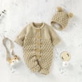 thumbnail image 2 of adviicd Baby Girls Long Sleeve Romper Jumpsuit Spring Fall Casual Bodysuits Khaki,90, 2 of 5