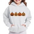 thumbnail image 2 of Hellosay Girls Halloween Clothes Pumpkin Holiday Tops Hooded Pullover Festival Tops Winter Happy Funny Streetwear, 2 of 4